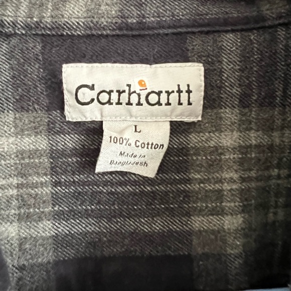Carhartt heavy flannel button up size large - Picture 2 of 5
